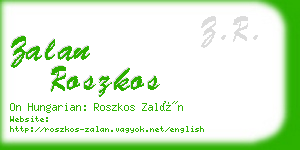 zalan roszkos business card